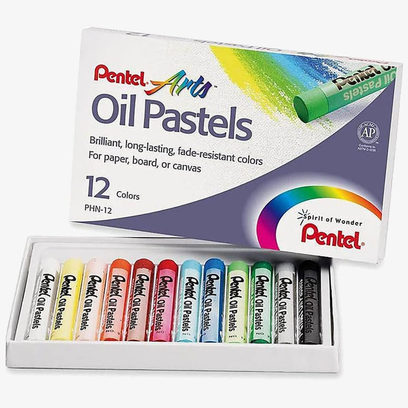 Pentel Pentel XXL Oil Pastels - Assorted Colours (Pack of 12)