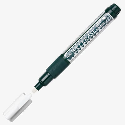Pentel Semi-Permanent Wet Erase Chalk Marker - White