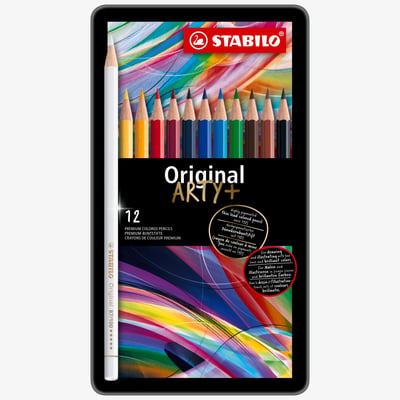 STABILO Original Colouring Pencils - ARTY -Assorted Colours (Tin of 12)