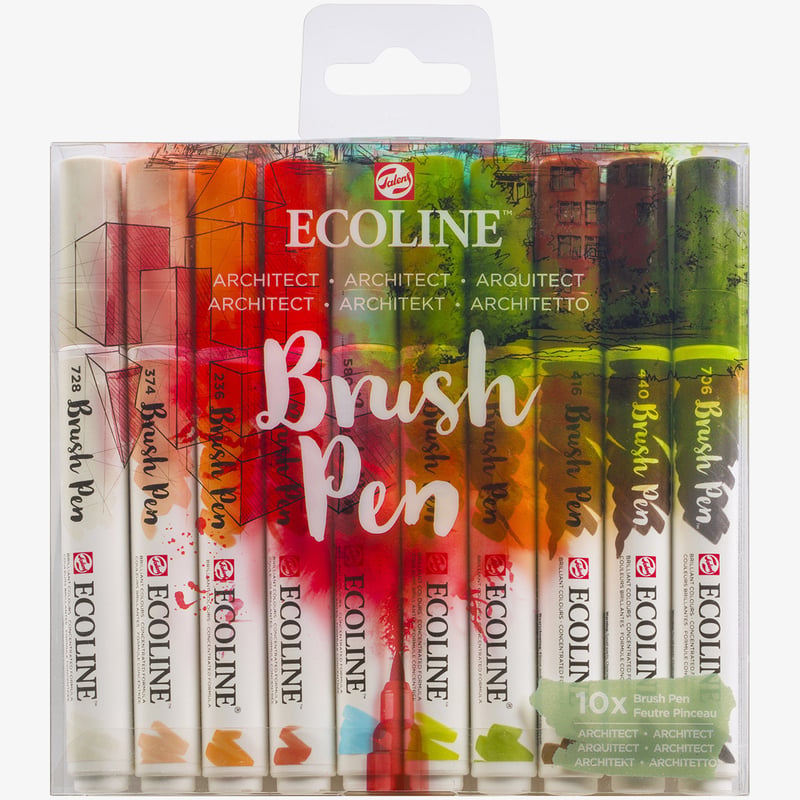 Ecoline Ecoline Brush Pen Set - Architect Colours (Pack of 10)