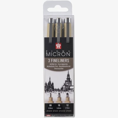 Sakura Sakura Pigma Micron Pen Set - Black - Assorted Tip Sizes (Pack of 3)
