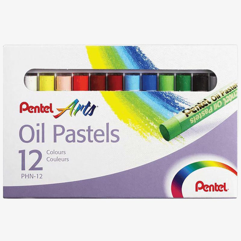 Pentel Pentel Arts Oil Pastels - Assorted Colours (Pack of 12)
