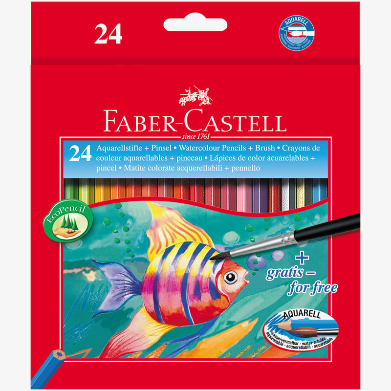 Faber-Castell Faber-Castell Aquarelle Watercolour Pencils - Assorted Colours (Pack of 24)