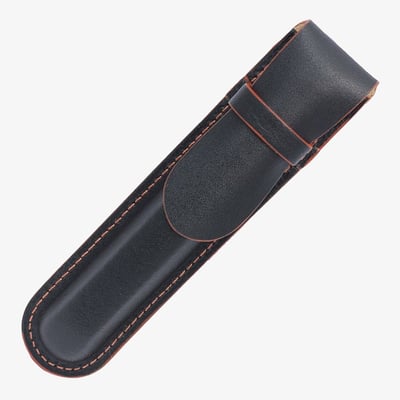 Papuro Single Leather Pen Pouch - Charcoal Black