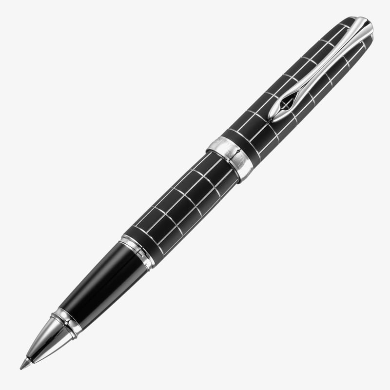 Diplomat Diplomat Excellence A+ Rollerball Pen - Rhomb Guilloche Lapis Black