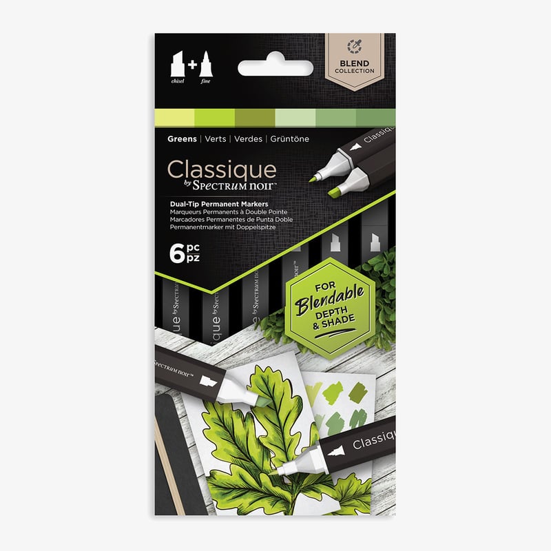 Spectrum Noir Spectrum Noir Classique Markers - Calming Greens (Pack Of 6)