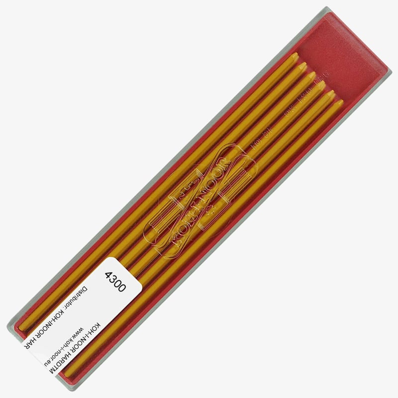 Koh-I-Noor Koh-I-Noor 4300 Coloured Leads - 2.0mm x 120mm (Plastic Case of 12)