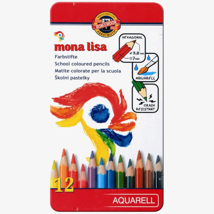 Koh-I-Noor Koh-I-Noor 3712 Mona Lisa Aquarell Coloured Pencils - Assorted Colours (Pack of 12)