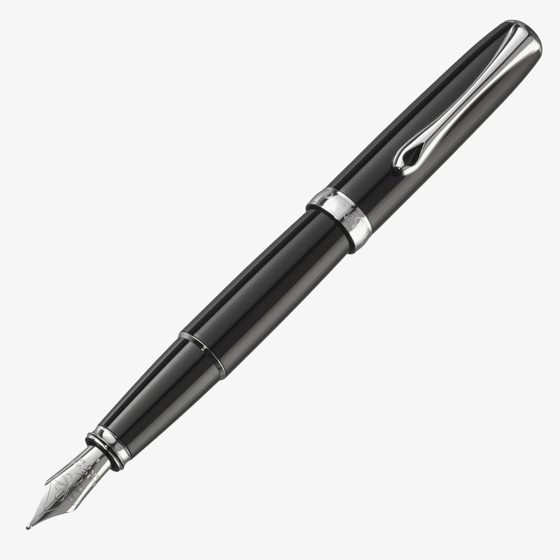 Diplomat Diplomat Excellence A2 Fountain Pen - Black Lacquer Chrome Trim