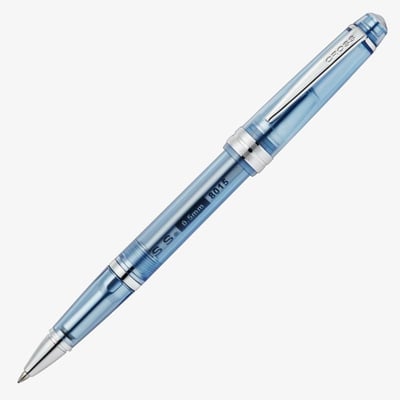 Cross Bailey Light Rollerball Pen - Translucent Navy-Blue Resin with Bright Chrome Trim