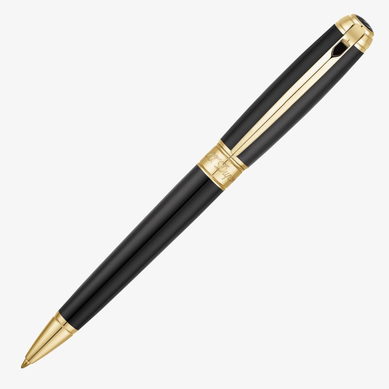 S.T. Dupont S.T. Dupont Line-D Medium Ballpoint Pen - Black & Gold