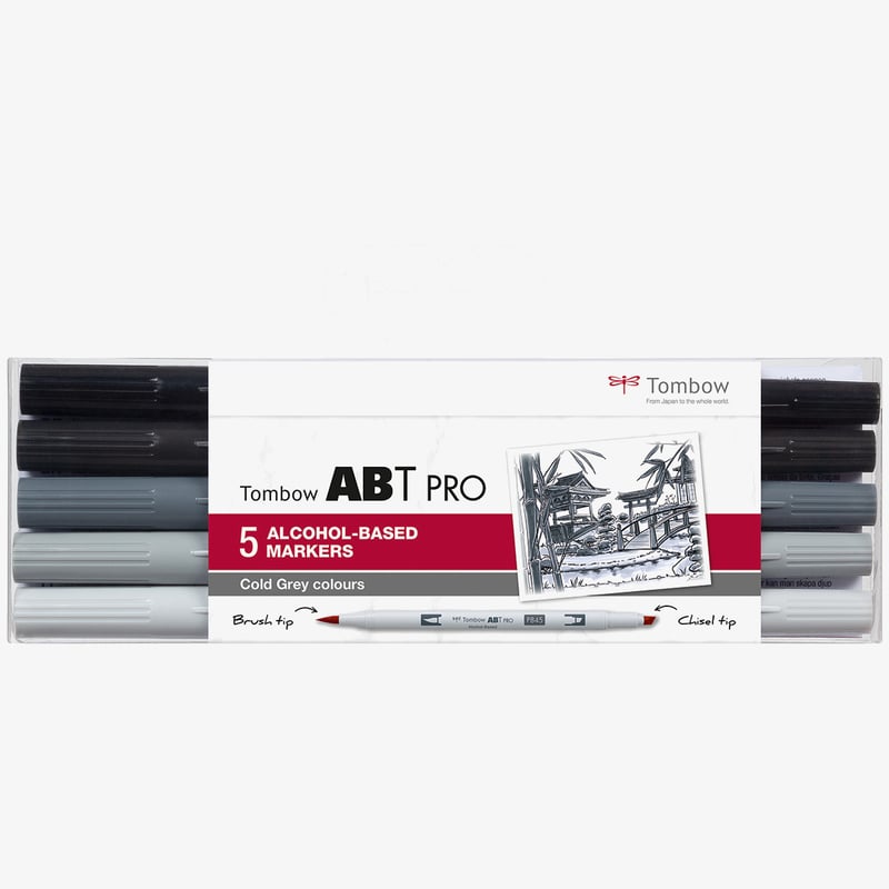 Tombow Tombow ABT PRO Markers - Cool Grey Colours (Pack of 5)