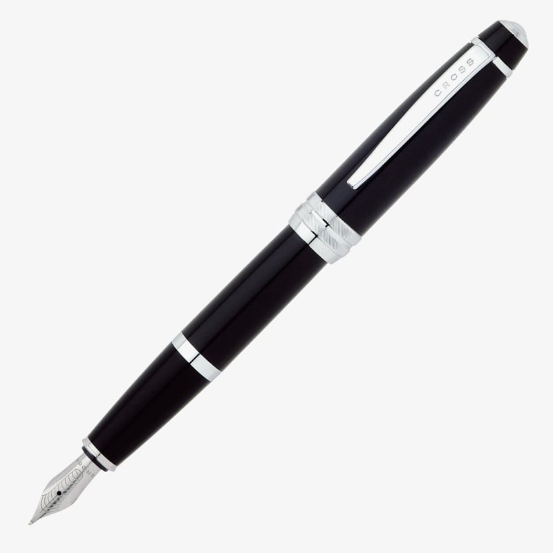 Cross Cross Bailey Fountain Pen - Black Lacquer Chrome Trim