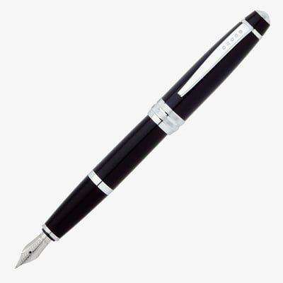 Cross Bailey Fountain Pen - Black Lacquer Chrome Trim