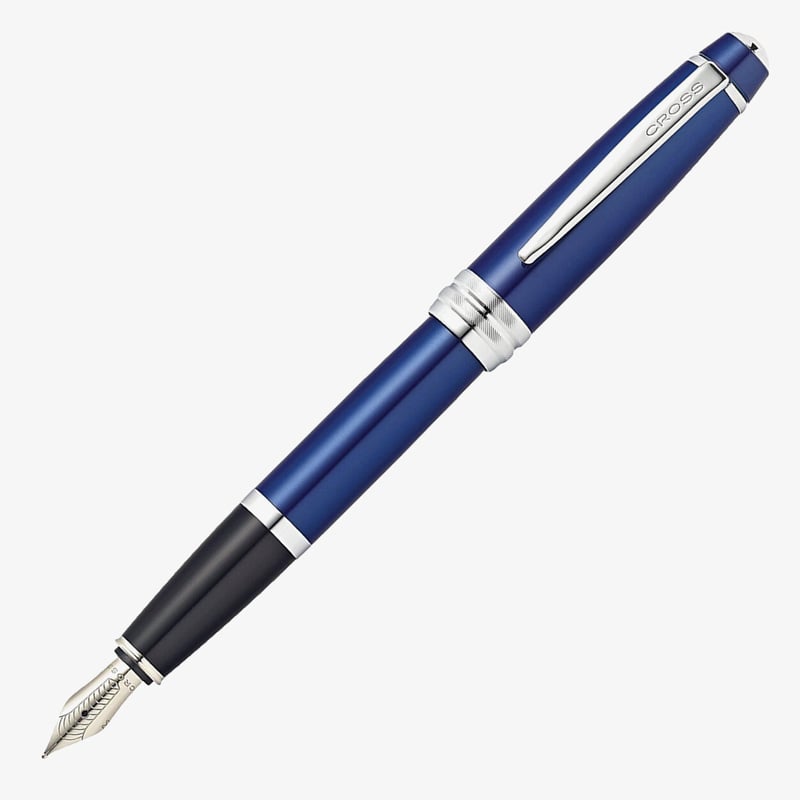 Cross Cross Bailey Fountain Pen - Blue Lacquer Chrome Trim