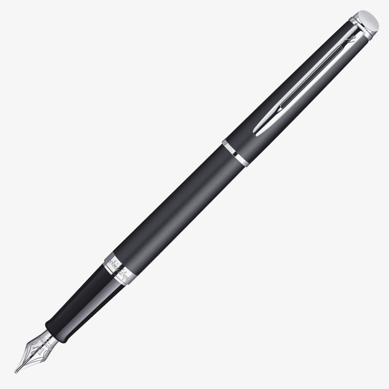 Waterman Waterman Hemisphere Fountain Pen - Matte Black Chrome Trim
