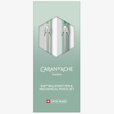 Caran d'Ache Special Edition 849 Ballpoint Pen & 844 Mechanical Pencil Set - 0.5mm - Misty Forest