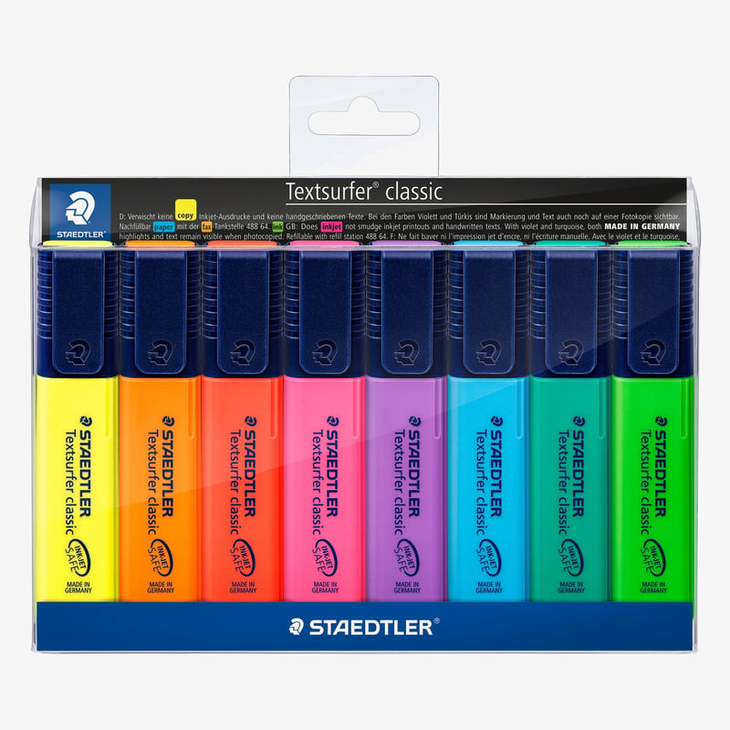 Staedtler Staedtler Textsurfer Classic Highlighters - Assorted Colours (Wallet of 8)