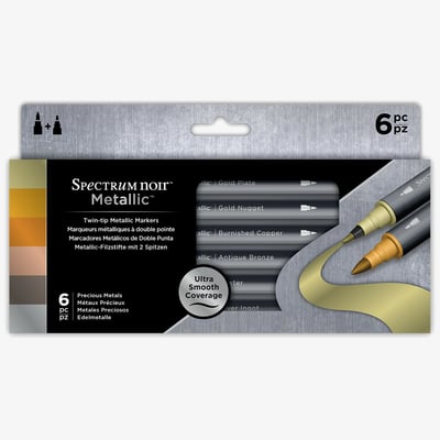 Spectrum Noir Metallic Markers - Precious Metals (Pack of 6)