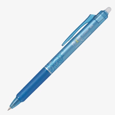 Pilot FriXion Clicker Erasable Rollerball Pen - Light Blue - 0.5mm
