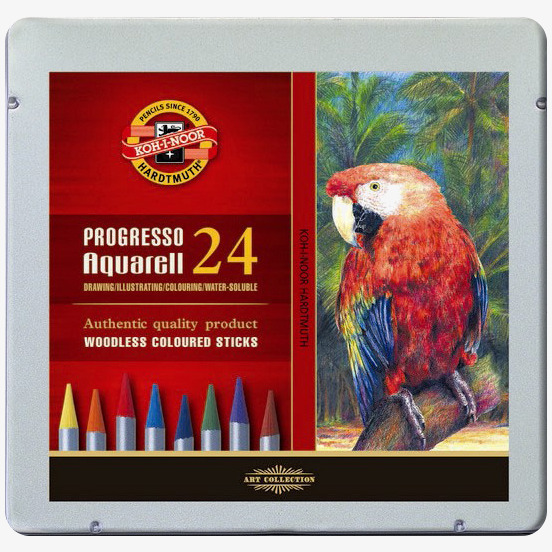 Koh-I-Noor Koh-I-Noor 8784 Woodless Aquarell Coloured Pencils - Assorted Colours (Tin of 24)