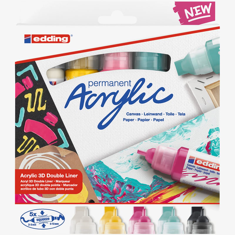 Edding Edding 5400 Acrylic Paint Markers - Dual Tip - Modern Colours (Pack of 5)