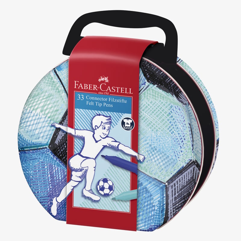 Faber-Castell Faber-Castell Connector Felt-Tip Pen - Suitcase Soccor
