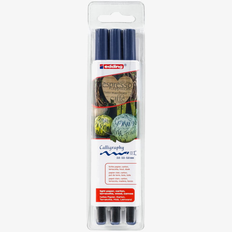 Edding Edding 1255 Calligraphy Pens - Steel Blue (Wallet of 3)