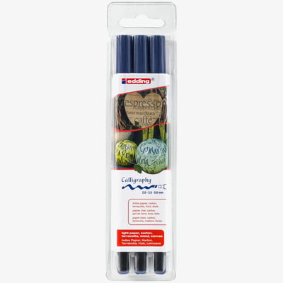 Edding Edding 1255 Calligraphy Pens - Steel Blue (Wallet of 3)
