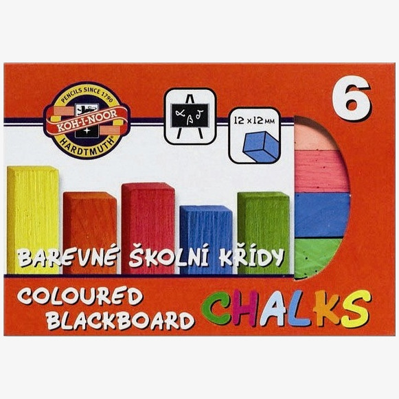 Koh-I-Noor Koh-I-Noor Coloured Blackboard Chalks - Assorted Colours (Pack of 6)