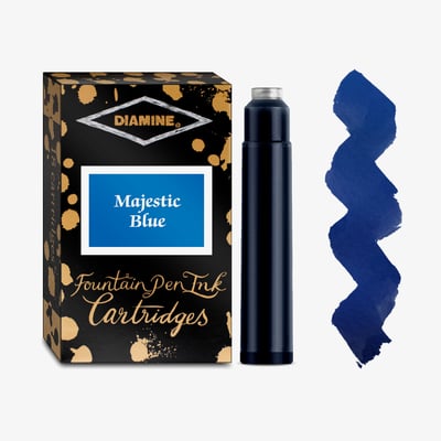 Diamine Ink Cartridge - Majestic Blue (Pack of 18)