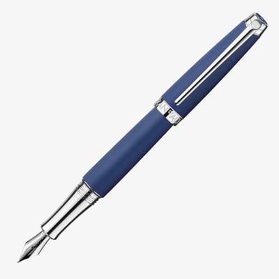 Caran d'Ache Léman Fountain Pen - Blue Night Lacquer Rhodium Trim