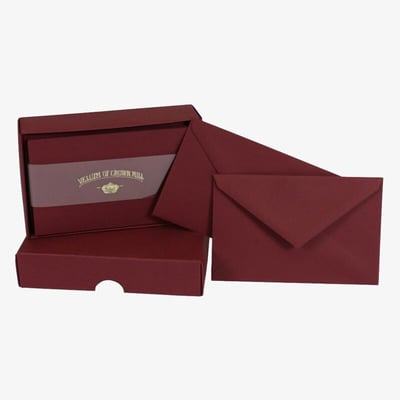 Crown Mill Colour Line Set of 25 Cards and Envelopes - Bordeaux