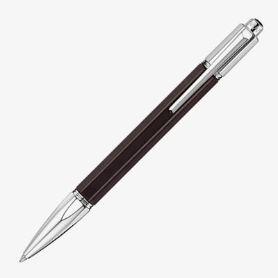 Caran d'Ache Varius Ebony Ballpoint Pen - Rhodium Coated