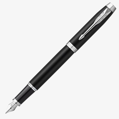 Parker IM Fountain Pen - Matte Black Chrome Trim