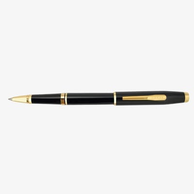Cross Coventry Rollerball Pen - Black Lacquer Gold Trim