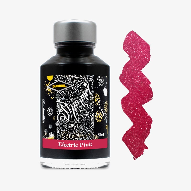 Diamine Inks Diamine Shimmering Ink Bottle 50ml - Electric Pink