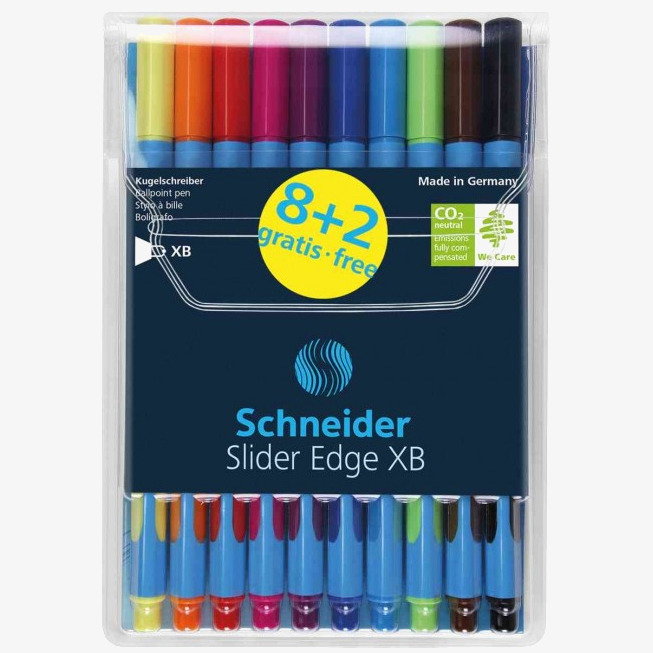 Schneider Schneider Slider Edge Ballpoint Pen - Extra Broad - Assorted Colours (Pack of 10)