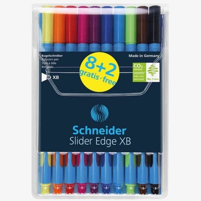 Schneider Schneider Slider Edge Ballpoint Pen - Extra Broad - Assorted Colours (Pack of 10)