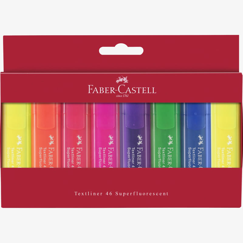 Faber-Castell Faber-Castell Textliner 46 Highlighter - Wallet of 8