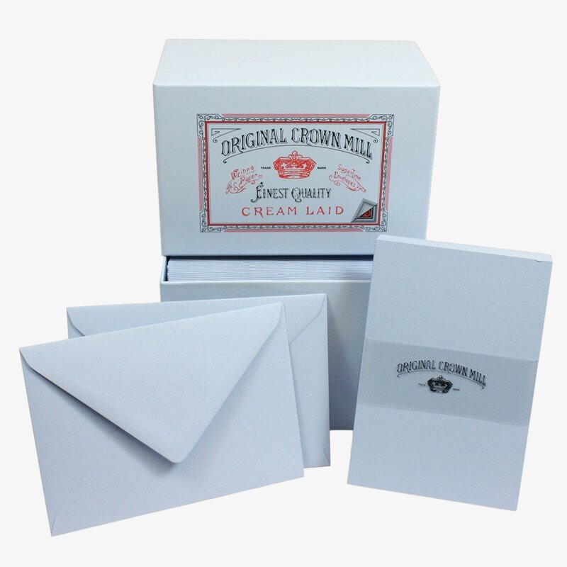 Crown Mill Crown Mill Luxury Box C6 Set of 50 Cards and Envelopes - Blue