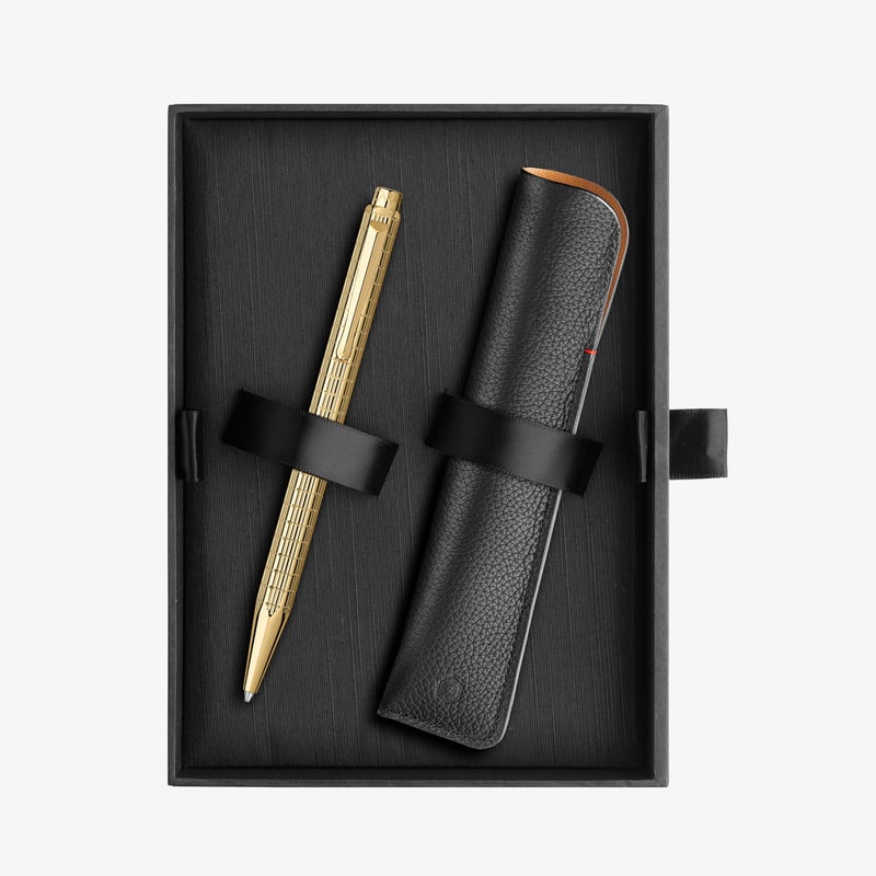 Caran d'Ache Caran d'Ache Ecridor Ballpoint Pen & Leather Case Set - Lights
