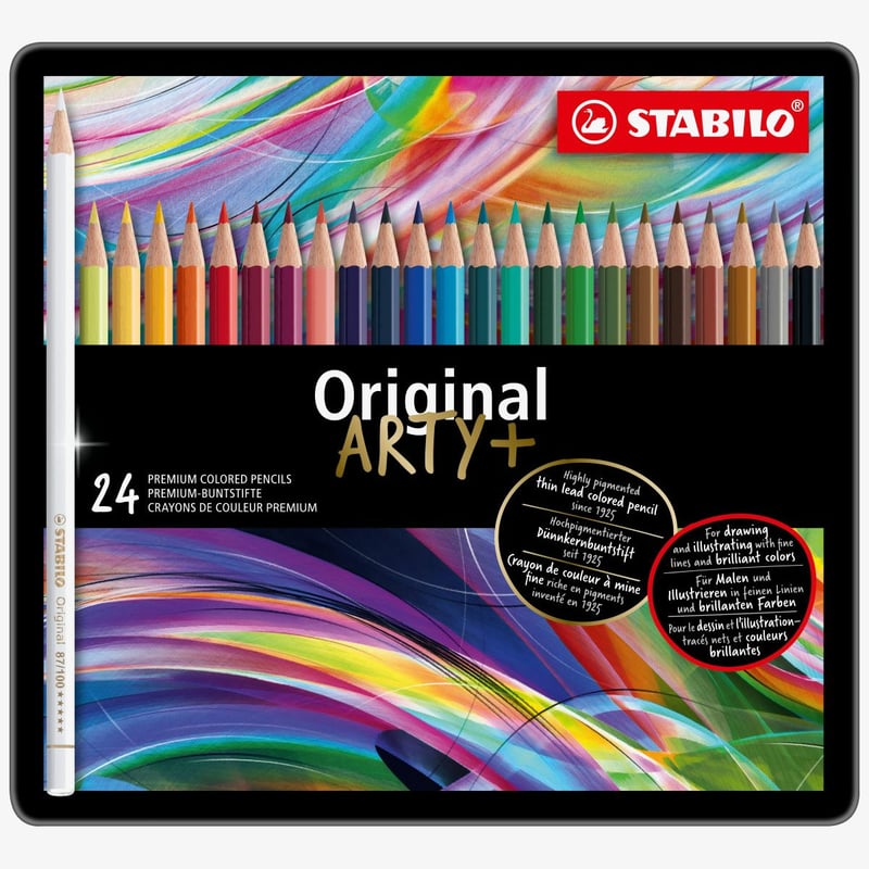 STABILO STABILO Original Colouring Pencils - ARTY- Assorted Colours (Tin of 24)