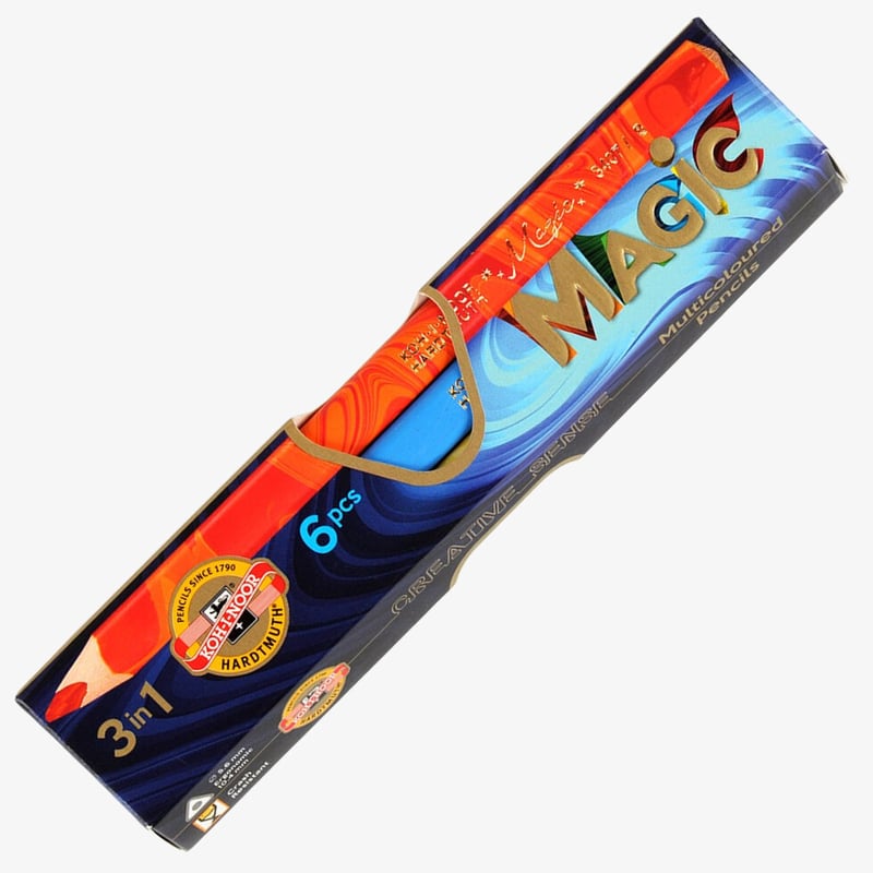 Koh-I-Noor Koh-I-Noor 3408 Jumbo Special Coloured Magic Pencils - Assorted Colours (Pack of 6)