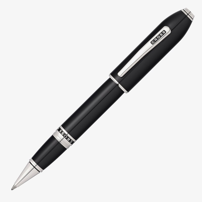 Cross Cross Peerless Rollerball Pen - Obsidian Black Lacquer with Platinum-plated Trim
