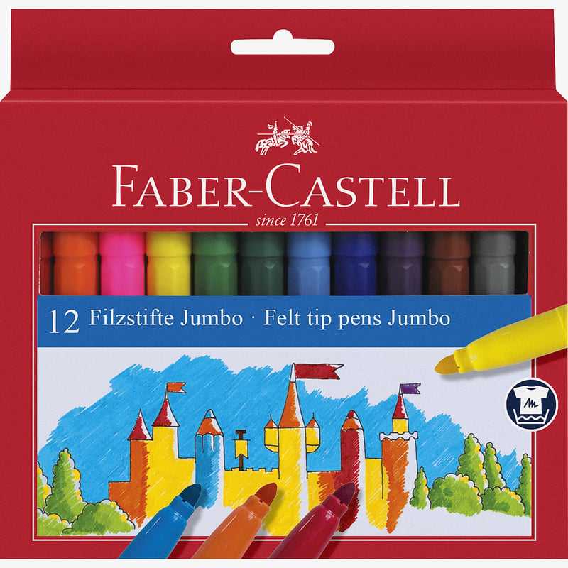 Faber-Castell Faber-Castell Jumbo Felt Tip Pen - Wallet of 12