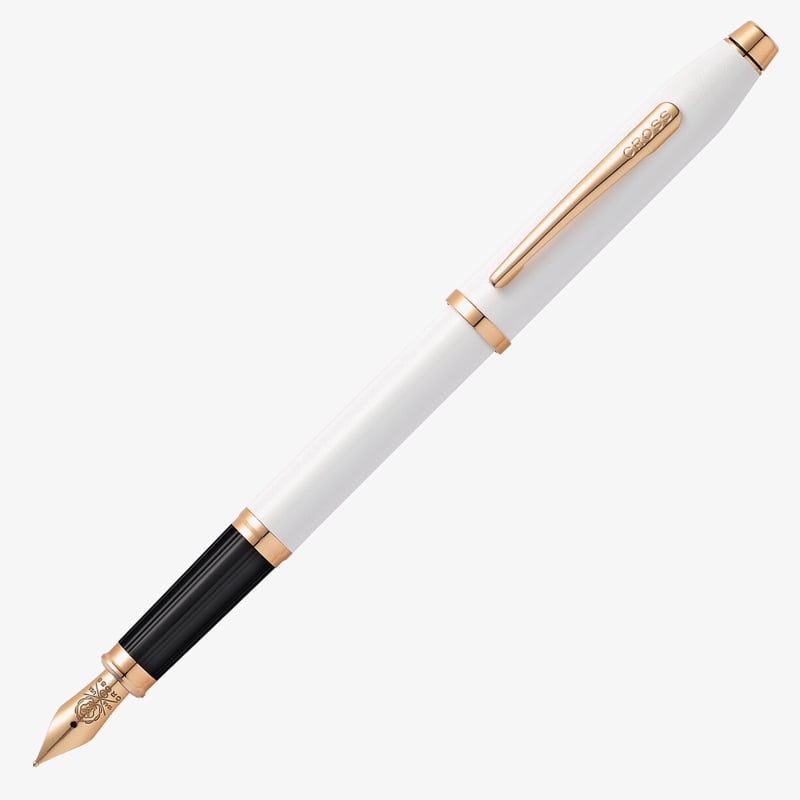Cross Cross Century II Fountain Pen - Pearlescent White Rose Gold Trim