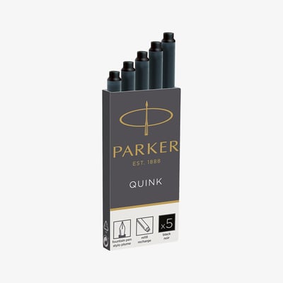 Parker Quink Ink Cartridges - Permanent Black (Pack of 5)