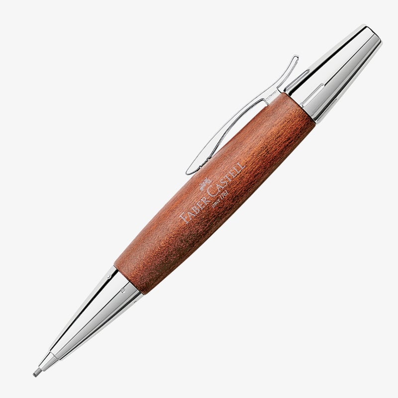 Faber-Castell Faber-Castell e-motion Pencil - Brown Wood and Chrome