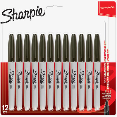 Sharpie Sharpie Fine Marker Pen - Black (Blister of 12)